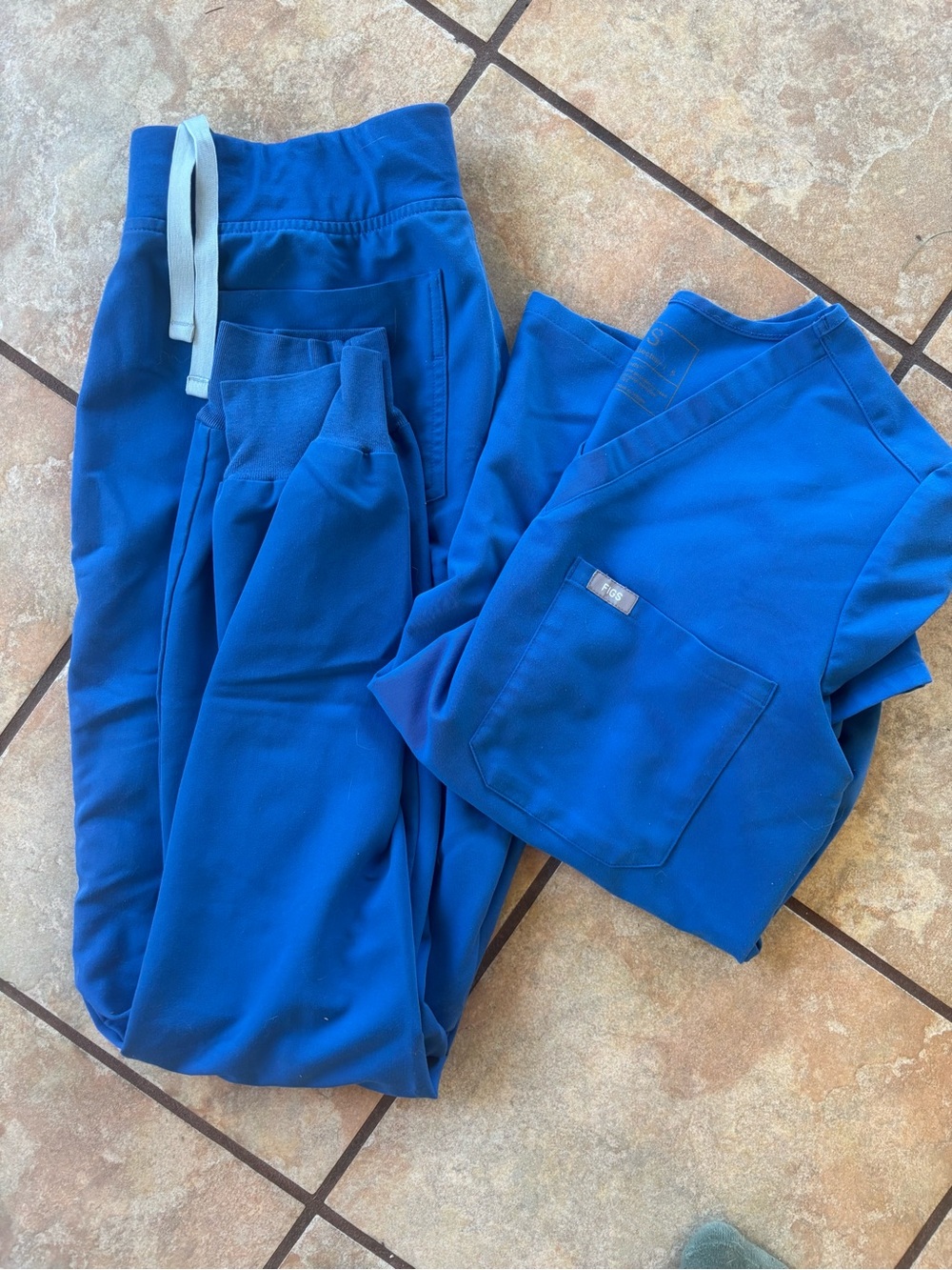 Royal Blue Medical Scrub Set - Pocket Top & Drawstring Pants